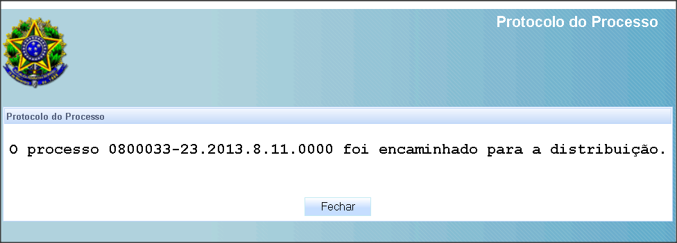 Incluir: clique no botão Incluir para lançar na lista o arquivo. Até este momento o arquivo ainda não está no processo, se houver algum tipo de queda de conexão este será perdido.