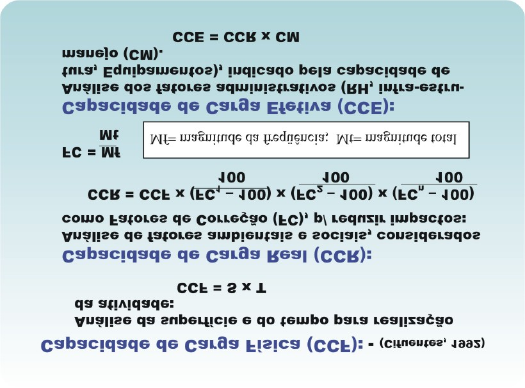 O quadro a seguir, indica os procedimentos para o estabelecimento da capacidade de carga. A Capacidade de Carga Real é estabelecida considerando 1m 2 de área para cada visitante.