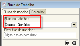 1.12. Como fazer: 1.12.1. Selecionar um fluxo de trabalho Cada usuário poderá ter autorização para acessar mais de um fluxo de trabalho, de acordo com as lotações e o(s) perfil(s) de usuário aos quais está vinculado.