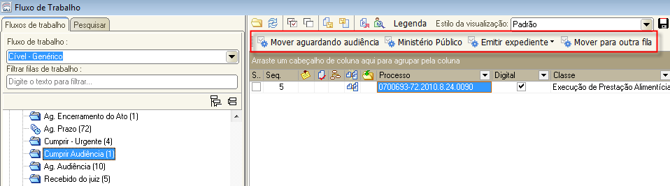 - Agendar audiência: abre a tela de pauta de audiências. 2.9.