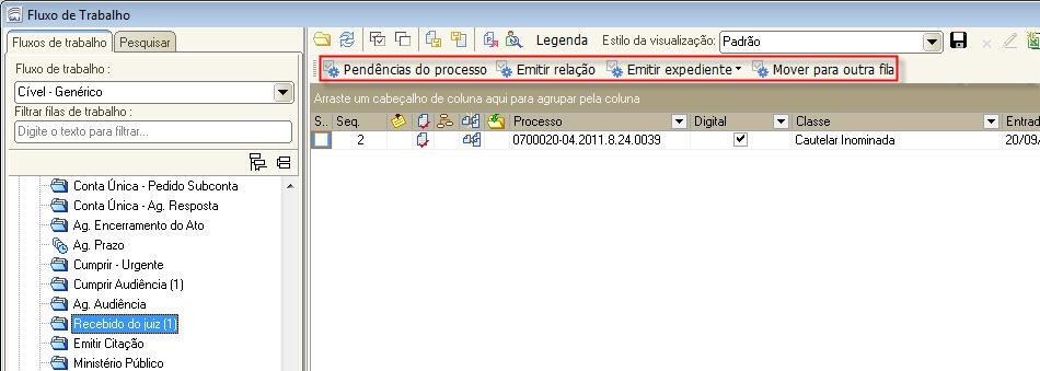 Designada Tutela de urgência, move o processo para a fila Cumprir audiência. 2.13.