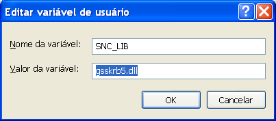 45 Figura 09 Criação da variável de ambiente SNC Configurações no login de usuário no SAP: para que o usuário possa utilizar o single signon, é necessária a associação do login do SAP com o login do