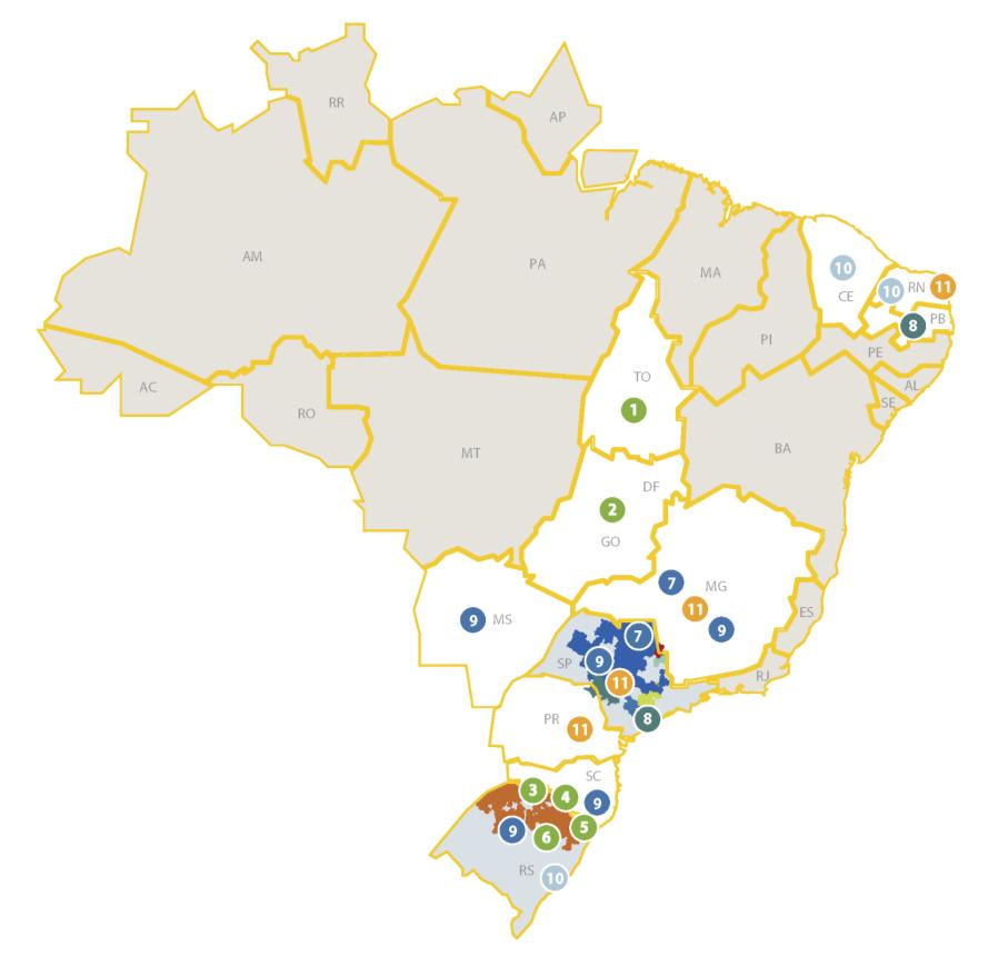 A CPFL Energia em 2012 Área de Atuação 200% 7,2 2,4 Desempenho e Resultados 56.682 214% 90% 830 387% 18.024 4.403 437 21.