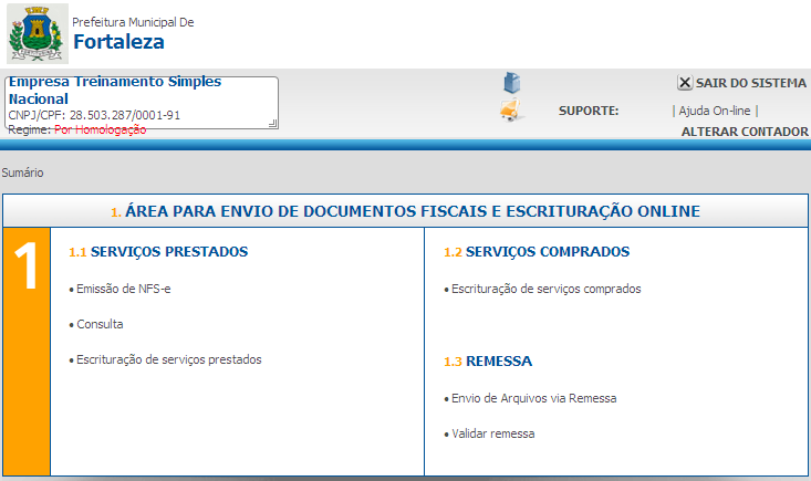 TOMADOR Este módulo é destinado ao lançamento dos documentos fiscais de serviços contratados.