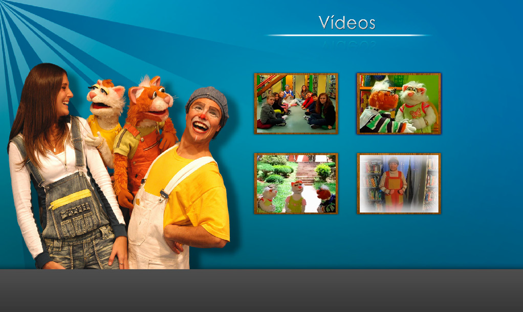 Galeria de vídeos A galeria de vídeos permite a seleção de um vídeo a ser inserido no slide atualmente selecionado quando o usuário entrar nesta página.