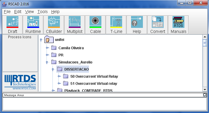 Capítulo 3 O RTDS e a Proteção de Sobrecorrente O RSCAD, que é o software do RTDS, inclui uma poderosa interface gráfica, através da qual o usuário é capaz de construir, controlar e analisar os casos