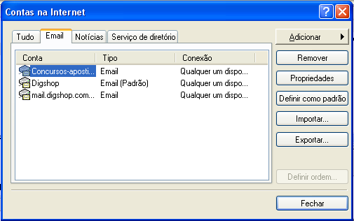 Configurar Conta de Correio Eletrônico Para receber e enviar mensagens, você precisa ter uma conta de e-mail bem configurada.