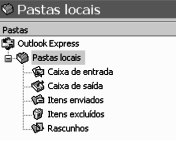 A única pasta local que não permite criar subpastas a partir dela é (A) Caixa de entrada. (B) Caixa de saída. (C) Itens enviados. (D) Rascunhos. (E) Itens excluídos.