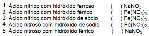 80) (UFPR-PR) A nomenclatura de um sal inorgânico pode ser derivada formalmente da reação entre um ácido e uma base.