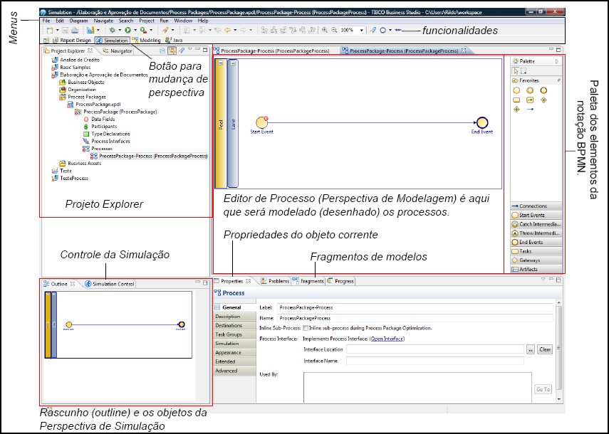 Figura 7: Interface do Tibco Business Studio 2.