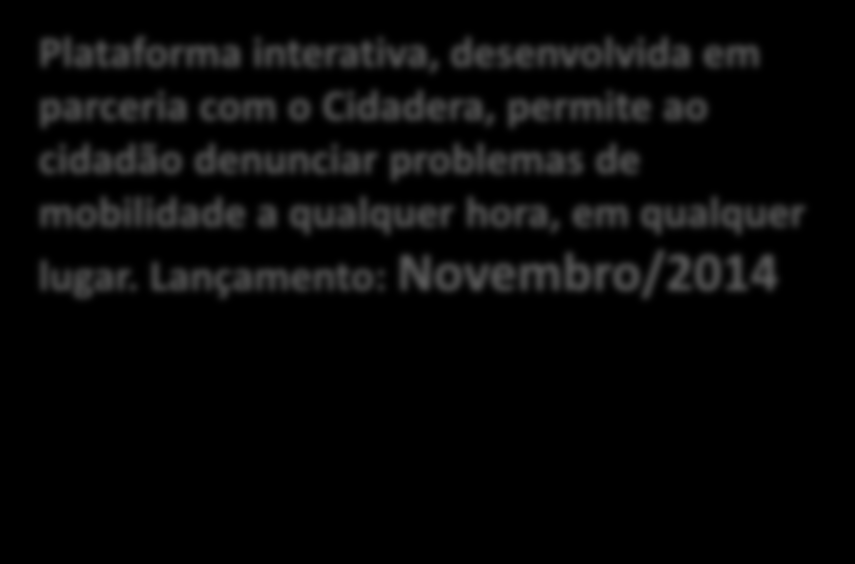 permite ao cidadão denunciar problemas de mobilidade a