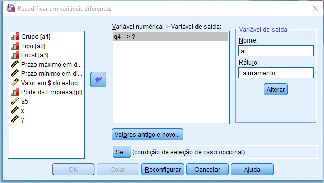 Recodificação de Valores no Comando