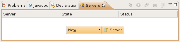 5.2 - Configurando o Tomcat no WTP Vamos primeiro configurar no WTP o servidor Tomcat que acabamos de descompactar. 1) Mude a perspectiva do Eclipse para Java (e não Java EE, por enquanto).