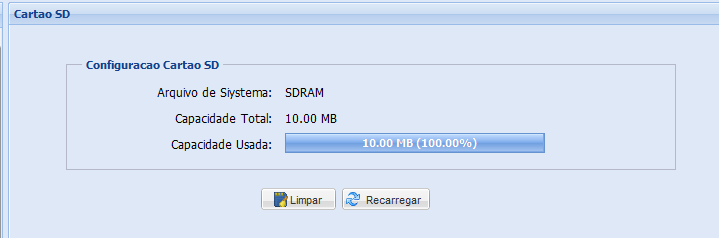 3.5 Armazenagem 3.5.1 Cartão SD Em "Cartão SD", você pode verificar o status atual do seu cartão micro SD e apagar todos os dados gravados no cartão, se necessário.