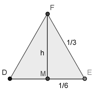 40 Figura 22 Triângulo equilátero com lado igual a Fonte: a autora. A altura deste triângulo será e a área será.