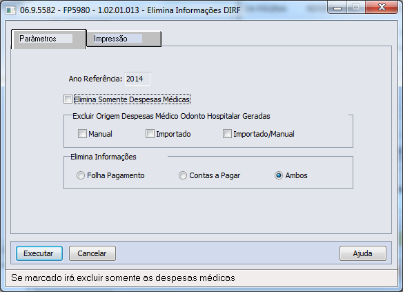 Título do documento 3.4. Função Geração de Informações para DIRF Objetivo Gerar um arquivo auxiliar com todas as informações necessárias para emissão das informações da DIRF e Informe de Rendimentos.