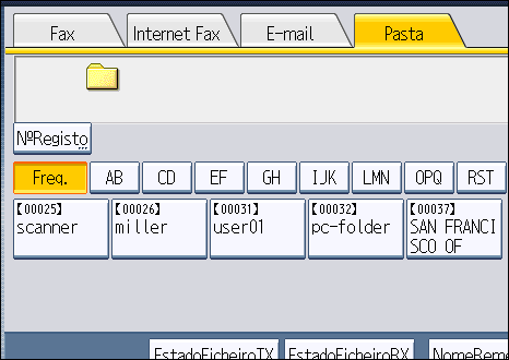 Especificar um Destino 2. Para definir o tipo de ficheiro, prima [Tipo de ficheiro].