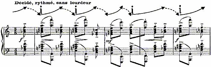 Oitavas suprimidas. Prelúdio 18 (compassos [14] [16]). Fonte: CHOPIN, 1996: p.37.