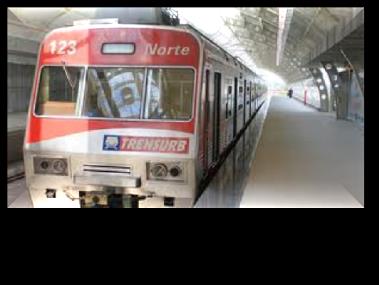 Rede Atual de Transporte Coletivo Trem Metropolitano: 1 linha c/ 33,8 km 236 viag./dia útil 150.000 pass.