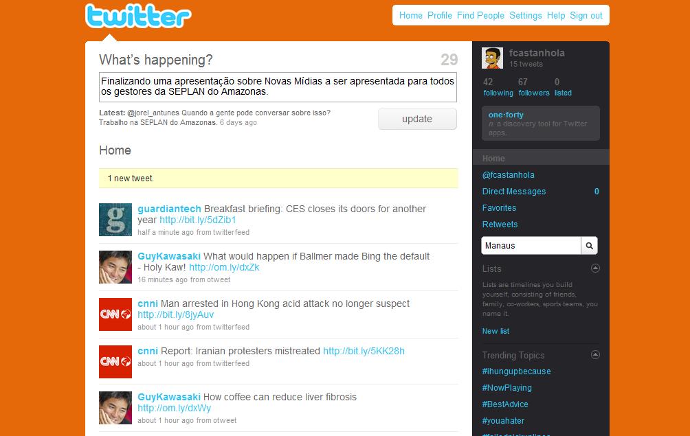 Microblogging Tuitando