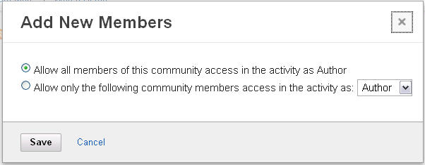 Esta opção apenas está disponível se for proprietário de uma actividade de comunidade. b.