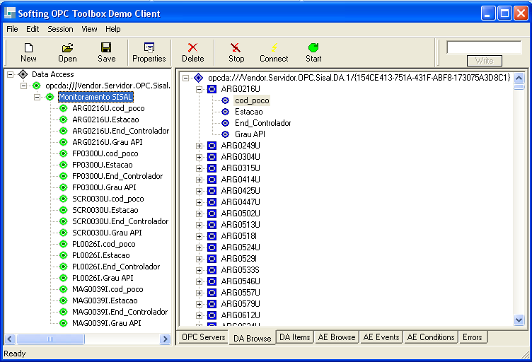 Monografia de Graduação 31 4.2.3. A Interface do Programa O aplicativo foi desenvolvido na plataforma Visual Studio C++ 2005 e foi utilizado o Softing OPC Toolbox v4.