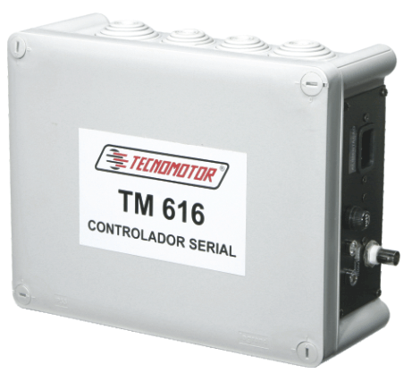 44 3.3.4 Controlador Serial (TM616) É um hardware que permite a comunicação com equipamentos utilizados na inspeção veicular como o analisador de gases, opacímetro (equipamento para medir níveis de