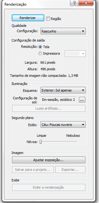 24.4 Configuração para renderização Para a configuração da cena a ser renderizada, abrimos a vista desejada e clicar na chaleira, barra de ferramentas inferior, ou vista e renderização.