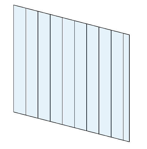 15.2 Configurando as subdivisões de uma parede de cortina Os padrões dos painéis e panos de vidro podem ser modificados, de acordo com a forma de colocação dos painéis e a quantidade de painéis que