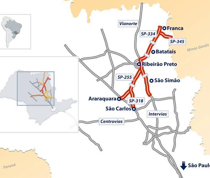 OHL Brasil Portfólio atual: Concessões Estaduais (2011) Extensão 316,6 km Praças de Pedágio 5 Prazo Agosto 2018 Veículos Equivalentes 42,9 milhões Receita Líquida