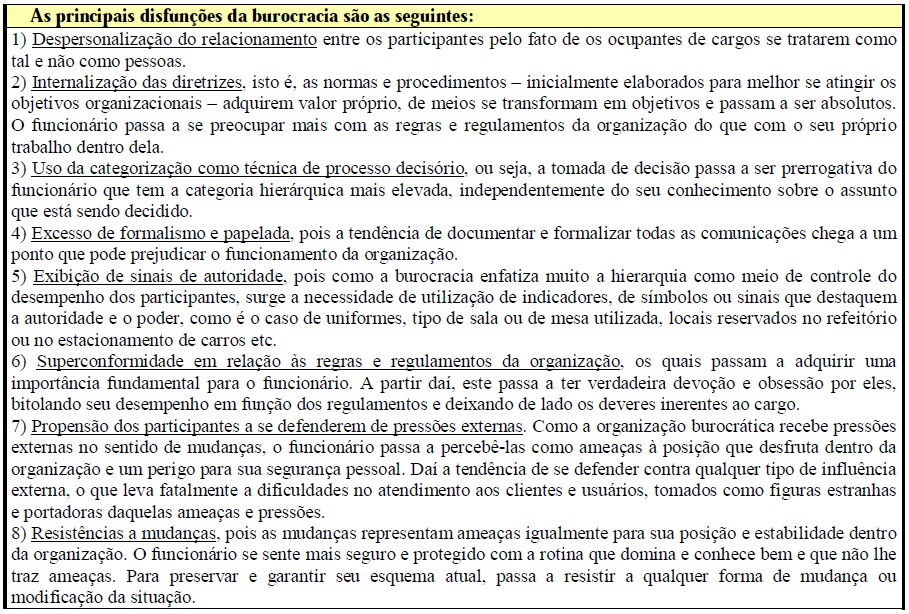 indesejadas) e que a levam à ineficiência e às imperfeições.