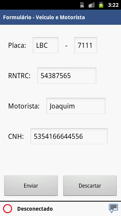 Figura 39 - Tela do formulário-exemplo de Ônibus, seção realçada na Imagem 17.