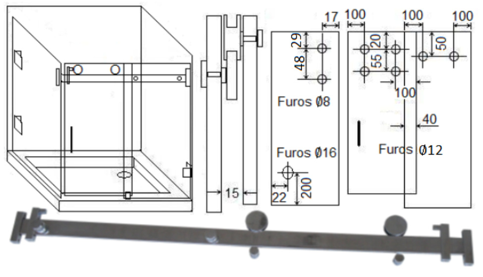 Kit aço inox Modelo 9501 2 C9005 / 2 C9011 / 2 C9012 2 C9013 / 2 C9016 / 1 C8021 1 C9517 1 Barra 30x6mm Barra aço inox polido / Escovado Referência C9517 Material: Aço inox C9005 Latão Cromado