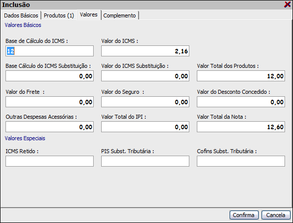 1.7) Ao preencher ao dados (CFOP de Entradas Cond.