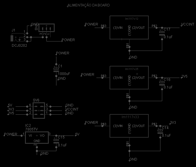 Por questões de familiarização com o software Easily Applicable Graphical Layout Editor (EAGLE), o circuito eléctrico foi realizado na versão 6.1desta ferramenta.