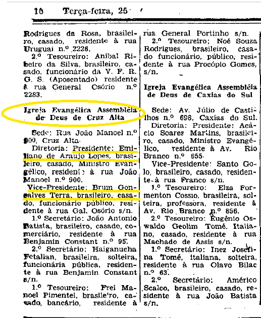 ANEXO N TRECHO DO DIARIO OFICIAL DO RIO GRANDE DO SUL DE 25 DE JUNHO DE 1957 CONSTANDO EMANCIPAÇÃO DA IGREJA EM CRUZ ALTA