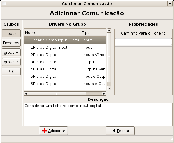 6. Interface de Comunicações A interface de comunicações é onde são definidas e configuradas as comunicações.