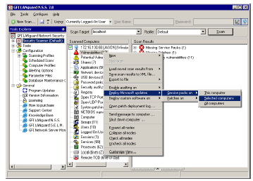 Para seleccionar os computadores de destino para onde os patches irão ser enviados actuar de forma seguinte: Para enviar patches a um só computador: Na janela de computadores monitorizados,