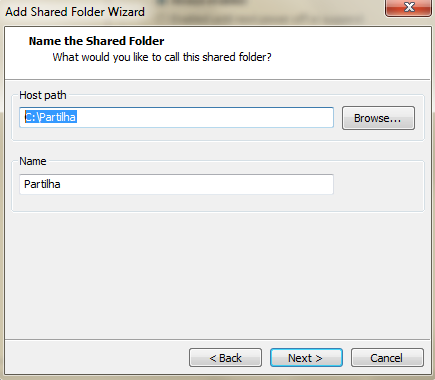 12. No separador Options, seleccionar Shared Folders 13. Seleccionar opção Always enabeled e clicar em Add.