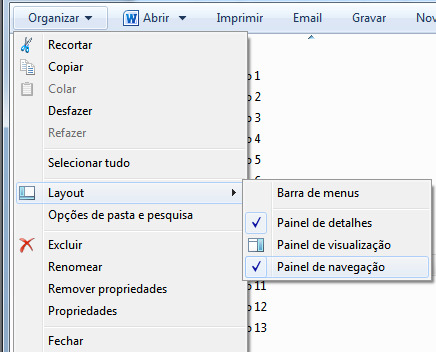 Vamos conhecer mais sobre a Barra de Menus Como já vimos, ela muda de opções conforme o item selecionado. Vamos selecionar um arquivo.