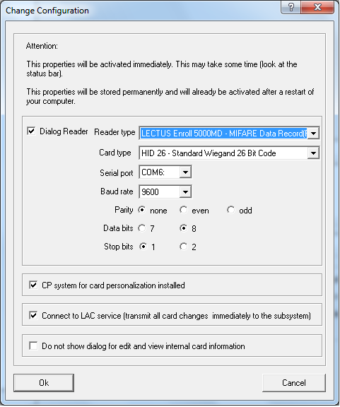 Access Professional Geral Configurador pt-br 39 Se o sistema tiver sido instalado com o módulo opcional Personalização de Cartão (CP), então a respectiva caixa de verificação estará selecionada nas