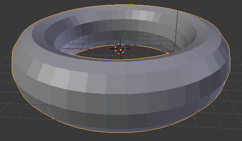 Delete o cubo. Adicione um torus. Altere os seus parâmetros para: Loc.