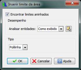 Comando LimiteArea Menu: Desenhar Área de limite