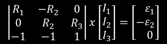 Circuitos de Malhas Múltiplas Temos três equações, envolvendo as três correntes.