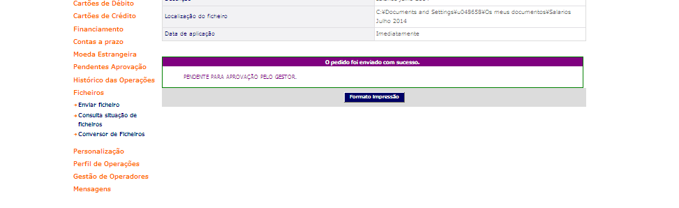 3. PROCESSAMENTO EXECUTAR INSTRUÇÃO BFA NET EMPRESAS 1.