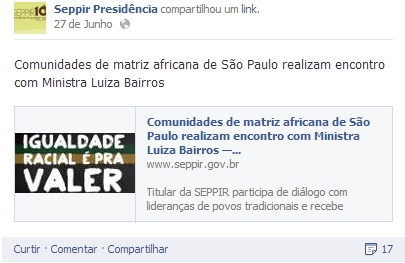 Com a disseminação de conteúdos visando à denúncia as situações de discriminação e desigualdade raciais e, a promoção de ações da comunidade negra pode-se ampliar a participação na construção, no