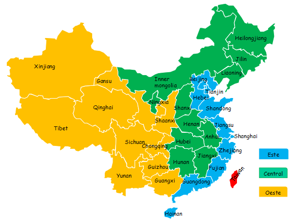 3. As regiões económicas chinesas em figuras Fonte: Gabinete Nacional de Estatística da China; Notas: construção própria Figura 1.