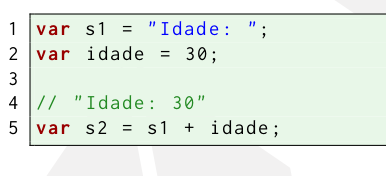 Programação para web JavaScript 18/44 Concatenação de strings Observe que o operador + foi aplicado a um valor