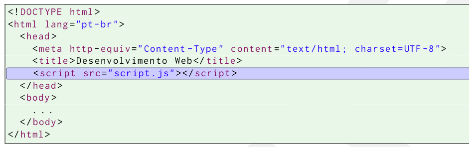 Programação para web JavaScript 8/44 Carregamento O elemento script colocado