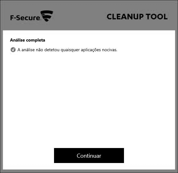 c) Caso escolha executar a Ferramenta de Limpeza, será exibida a tela de análise de itens nocivos.